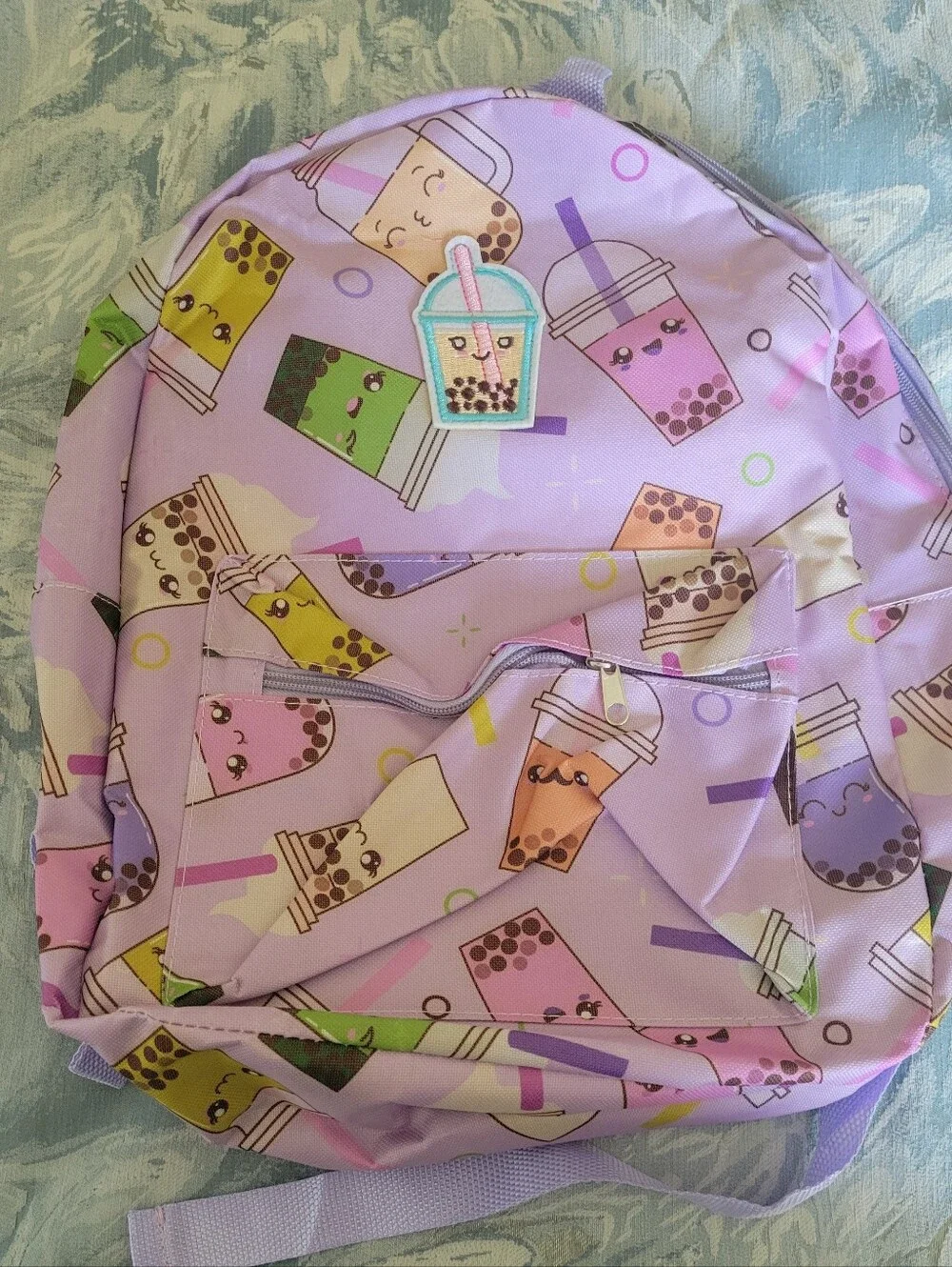 Brand New Kids Purple boba Tea Print Backpack